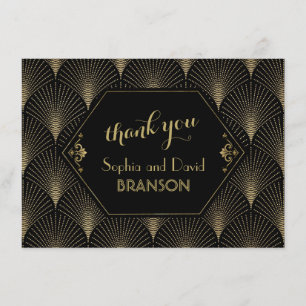 Great Gatsby Vintag Art Deco Wedding DANK Dankeskarte