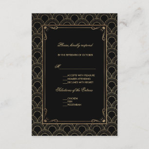 Great Gatsby Vintag Art Deco Wedding RSVP