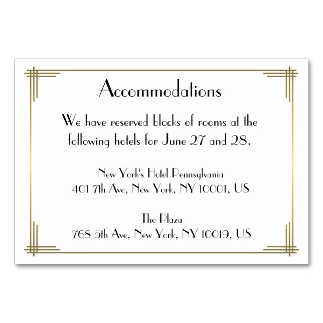 Great Gatsby White Art Deco Hochzeitsunterkunft Tischnummer (Vorderseite)