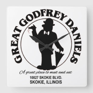Great Godfrey Daniels Restaurant, Skokie, Illinois Quadratische Wanduhr