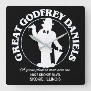 Great Godfrey Daniels Restaurant, Skokie, Illinois Quadratische Wanduhr