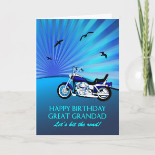 Great Grandad Birthday Motorrad Sunset Card Karte
