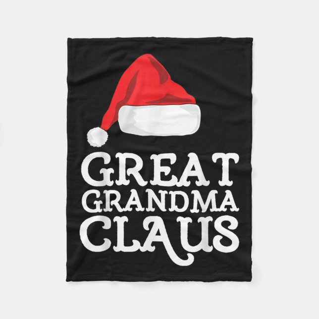 Great Grandma Claus Christmas Santa's Hat Pajama F Fleecedecke (Vorderseite)
