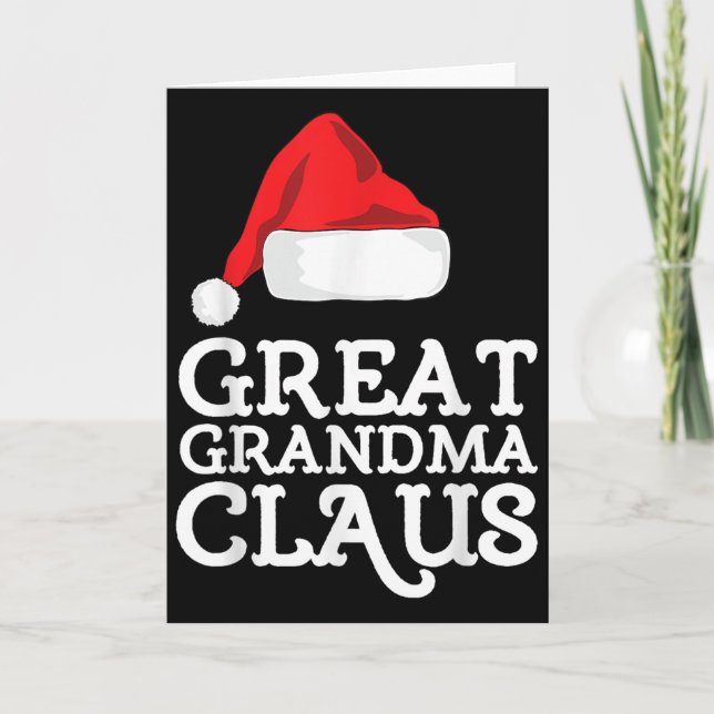 Great Grandma Claus Christmas Santa's Hat Pajama F Karte (Vorderseite)