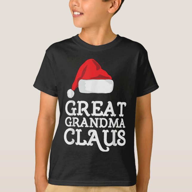 Great Grandma Claus Christmas Santa's Hat Pajama F T-Shirt (Vorderseite)