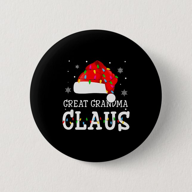 Great Grandma Claus Cool Holiday Matching Pajamas  Button (Vorderseite)