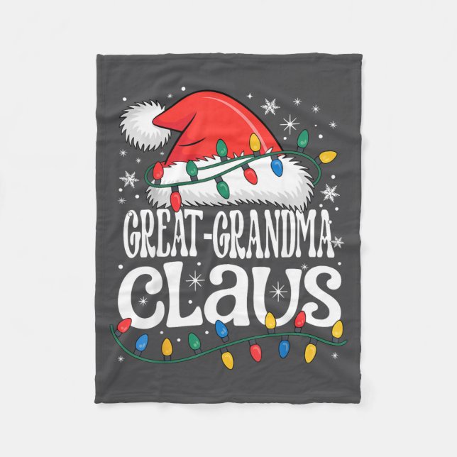 Great-grandma Claus Funny Xmas Christmas Grandma H Fleecedecke (Vorderseite)