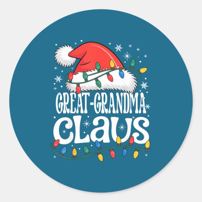 Great-grandma Claus Funny Xmas Christmas Grandma H Runder Aufkleber (Vorderseite)