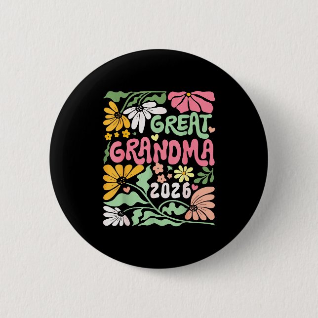 Great Grandma Est. 2026 Promoted To Great Grandma  Button (Vorderseite)
