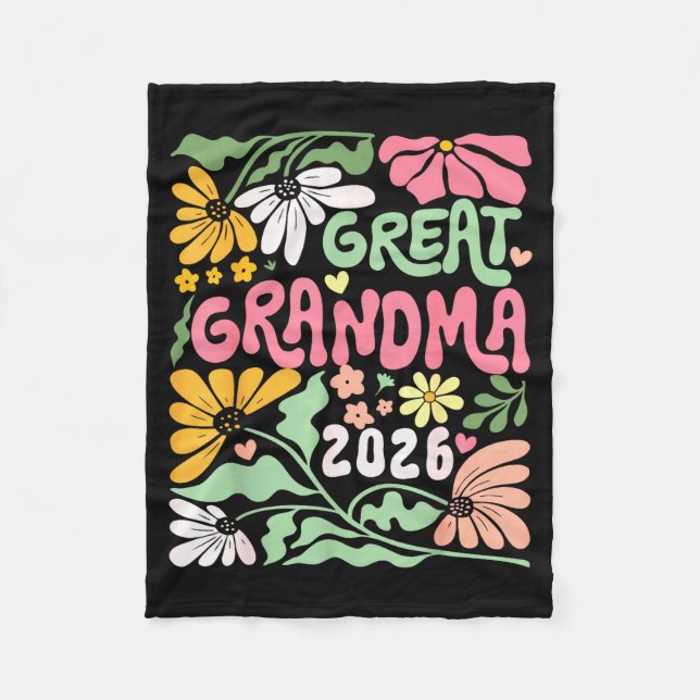 Great Grandma Est. 2026 Promoted To Great Grandma  Fleecedecke (Vorderseite)