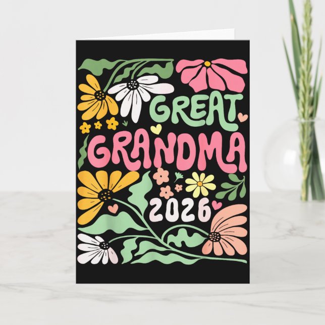 Great Grandma Est. 2026 Promoted To Great Grandma  Karte (Vorderseite)