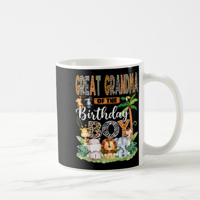Great Grandma Of The Birthday Boy Jungle Safari An Kaffeetasse (Rechts)