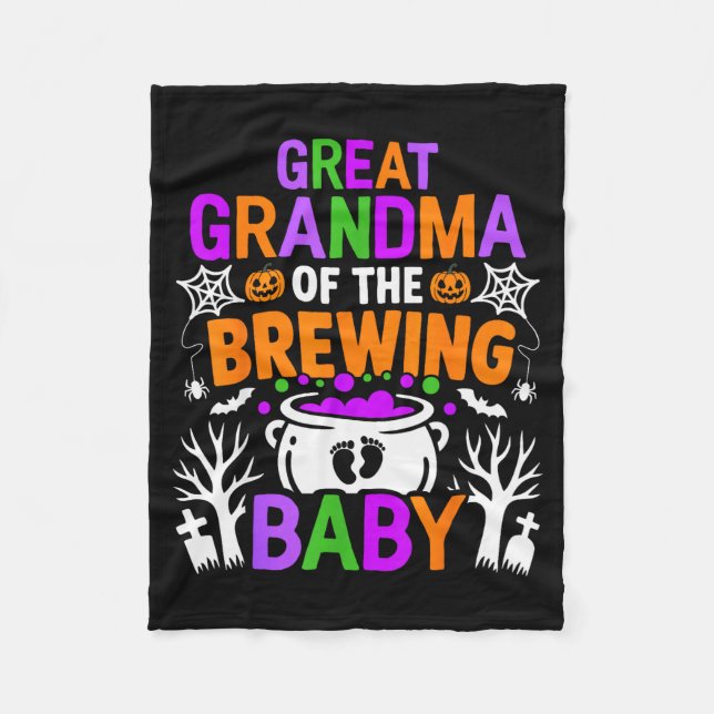 Great Grandma Of The Brewing Baby Halloween Costum Fleecedecke (Vorderseite)