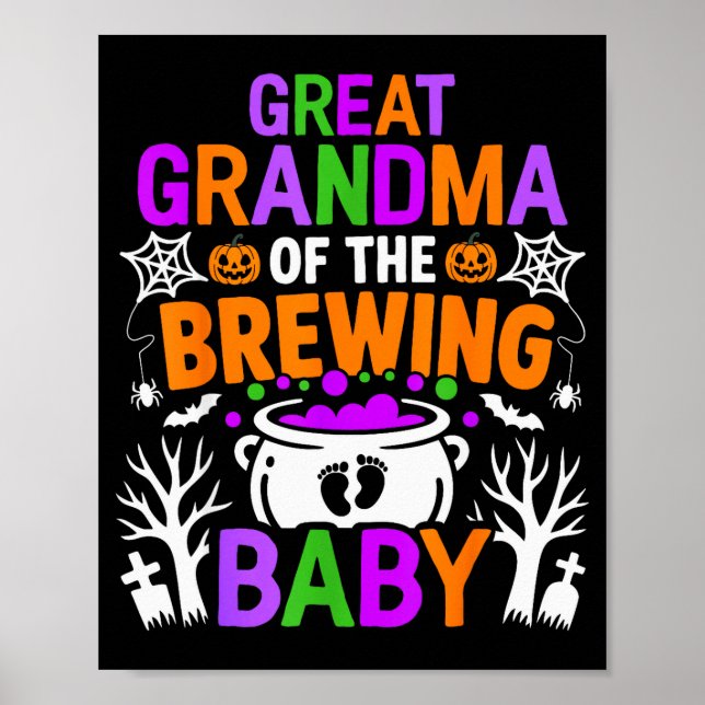 Great Grandma Of The Brewing Baby Halloween Costum Poster (Vorne)