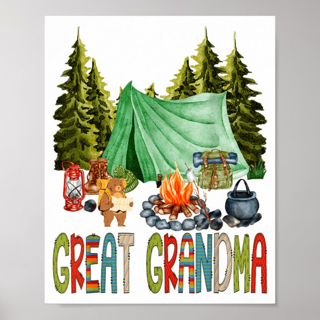 Great Grandma Of The Happy Camper 1st Birthday Bea Poster (Vorne)