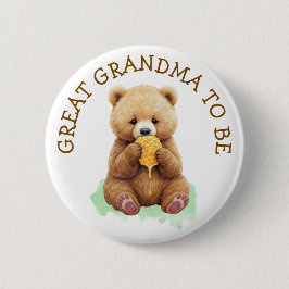 Great Grandma to Be | Bear Boy's Baby Shower Button