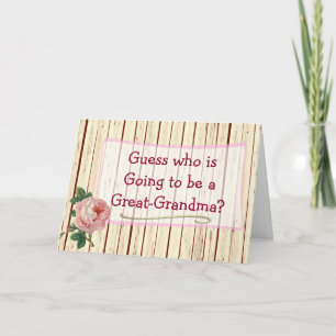 Great Grandma Vintage Rose Baby Announcement Card Ankündigung