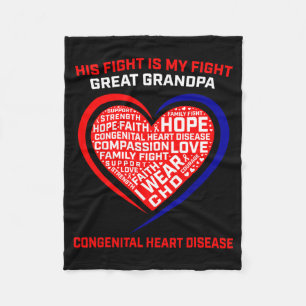 Great Grandpa CHD-Bewusstseinsmonats-Produkte Herz Fleecedecke