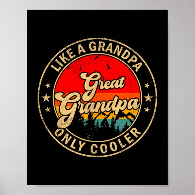 Great Grandpa Like A Grandpa Only Cooler Retro For Poster (Vorne)
