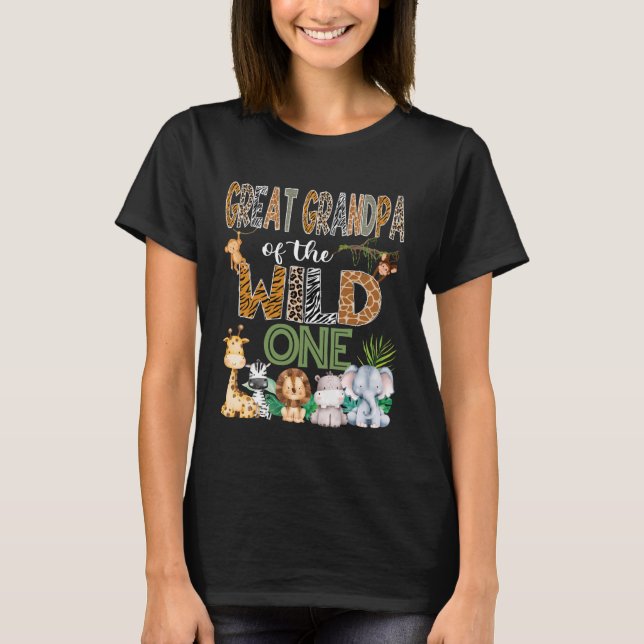Great Grandpa of The Wild One 1St Birthday Safari  T-Shirt (Vorderseite)