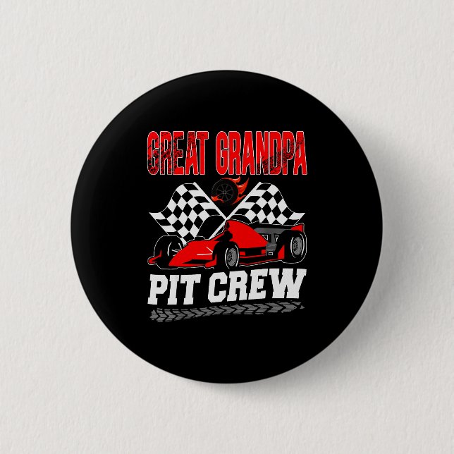 Great Grandpa T Crew Racing Family Race Car Birthd Button (Vorderseite)