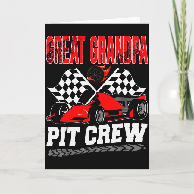 Great Grandpa T Crew Racing Family Race Car Birthd Karte (Vorderseite)