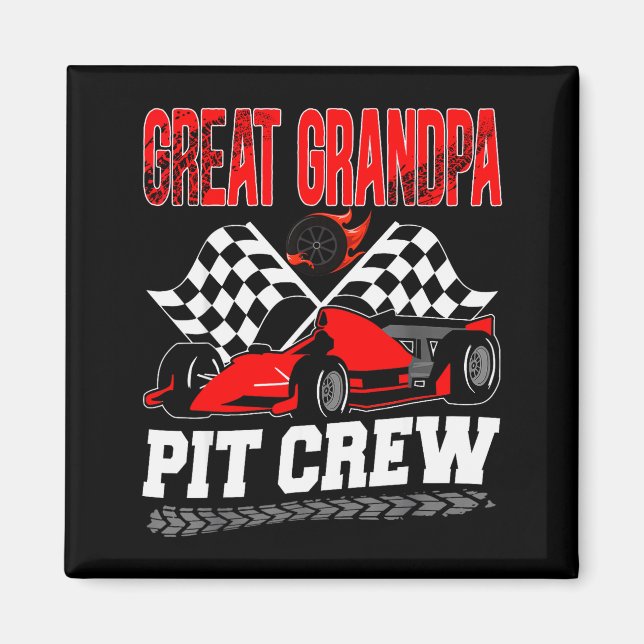 Great Grandpa T Crew Racing Family Race Car Birthd Magnet (Vorne)