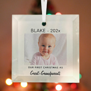 Great Grands 1. Weihnachten, Baby Foto Keepake Ornament Aus Glas