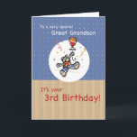 Great Grandson 3rd Teddy Bear Balloon Geburtstag Karte<br><div class="desc">Ihr großer Enkel wird sehr bald drei sein. Wünschen Sie ihm eine gute Zeit mit diesem süßen Teddybär,  der einen Ballon hält und von bunten Konfetti und weißen Polka-Punkten umgeben ist. Ein wunderbares Design für einen kleinen Jungen am 3. Geburtstag.</div>