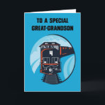 Great Grandson 4. Geburtstag Blue Train Karte<br><div class="desc">Eine großartige Karte für einen Großen Enkel. Ihr hübscher kleiner Junge wird Liebe haben,  diesen Zug mit einer großen Nummer vier am 4. Geburtstag zu erhalten. Eine sehr passende Karte für einen Jungen mit einer niedlichen Abbildung auf blauem Hintergrund,  die ihm ein Lächeln auf das Gesicht bringt.</div>