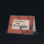 Great Grandson 8. Geburtstag Basketball Grosses Karte<br><div class="desc">Ein Urenkel wird sicher mit Spannung erfüllt sein,  wenn er diese Karte von Ihnen zum 8. Geburtstag erhält. Aufgrund seiner Liebe für das Basketballspiel ist diese Karte für ihn besonders geeignet. DER TEXT AUF DER KARTENDECKE IST EIN GRUNGE-STIL,  DER ABSICHTLICH ALTER AUSSIEHT.</div>
