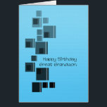 Great Grandson Abstract Design Blue Birthday Card<br><div class="desc">Eine einfache Karte,  die zum Geburtstag Ihres Urenkelns passt. Schwarz-Graue Quadrate auf einem schlicht blauen Hintergrund. Eine einfache,  aber sehr elegante Karte,  um Ihrem Urenkel einen guten Geburtstag zu wünschen.</div>