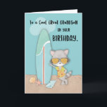 Great Grandson Birthday Beach Funny Cool Raccoon Karte<br><div class="desc">Ihr amüsanter Ur-Enkel wird diese Liebe sicherlich erst dann bekommen,  wenn Sie ihm diese Karte bei seinem bevorstehenden Geburtstagsfest übergeben haben. Da er die Sonne und das Wasser so sehr Liebe,  wird er sich definitiv diesem coolen Racon anschließen,  um die Wellen zu reiten.</div>