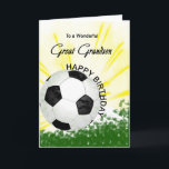 Great Grandson Birthday Soccer Card Karte<br><div class="desc">Geben Sie Ihrem Fußball liebenden Urenkel eine Fußballkarte mit einem explosiven Fußball-Thema! Ein Fußball mit den Worten "Für einen wunderbaren Urenkel".</div>