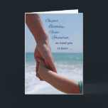 Great Grandson Child Birthday Holding Hands Beach Karte<br><div class="desc">Feiern Sie heute mit dieser Karte ein besonderes Ereignis mit einem Erwachsenen,  der ein Kind auf dem Cover hält. Eine schöne Karte,  um Geburtstagsgrüße an Ihren geschätzten und geliebten Urenkel heute senden.</div>
