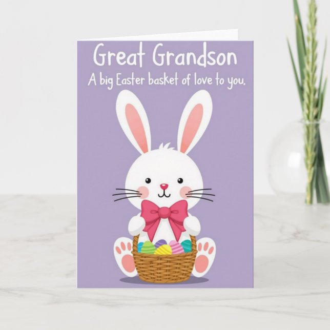 Great Grandson Easter Basket Card Karte (Vorderseite)