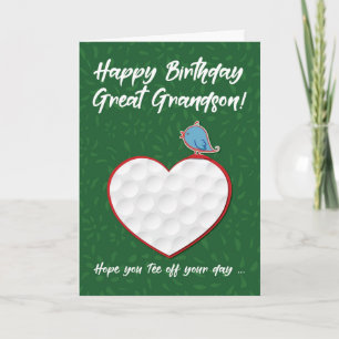Great Grandson Golf Sports Heart Geburtstag Karte