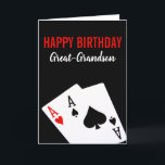 Great-Grandson-Poker Geburtstagskarte Karte<br><div class="desc">Great-Grandson-Poker</div>