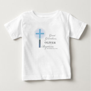 Great Grandson Taufe Blue Lace Personalisiert Baby T-shirt