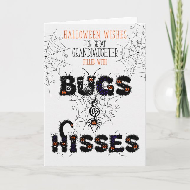 Great Grandtochter Bugs and Hisses Halloween Karte (Vorderseite)
