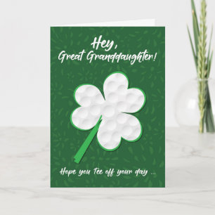 Great Grandtochter Golf Sports St. Patrick's Day Karte