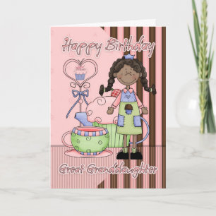 Great Grandtochter Niedliche Geburtstag Card - Cup Karte