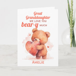 Great Grandtochter Valentines Teddy Bar Herz Karte