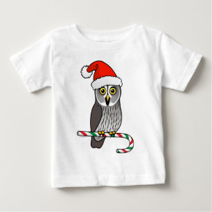 Great Gray Owl Santa Baby T-shirt