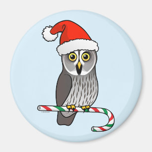 Great Gray Owl Santa Magnet