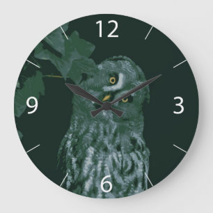 Great Gray Owl Wall Clock Große Wanduhr