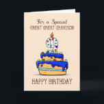 Great Great Great Grandson 9. Geburtstag, Sweet Bl Karte<br><div class="desc">Es ist nur ein paar Tage entfernt,  bevor Ihr wertvoller Ururenkel neun Jahre alt wird. Schicken Sie ihm an diesem Tag besondere Grüße und bringen Sie ihm gute Wünsche mit dieser Karte. Ein süßer Kuchen mit vielen farbenfrohen Bonbons steht auf der Vorderseite dieses.</div>