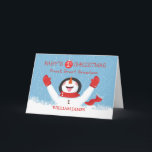 Great Great Great Grandson Name Christmas Snowman Karte<br><div class="desc">Das erste Weihnachtsfest deines Enkels ist für die ganze Familie sehr aufregend. Feiern Sie mit ihm und seinen Eltern mit dieser schönen Karte. Ein Schneemann hat seine Arme weit aus und begrüßt die Welt, während er sich im Schnee erfreut. Dies wird ein echter Sake mit seinem Namen auf der Vorderseite,...</div>