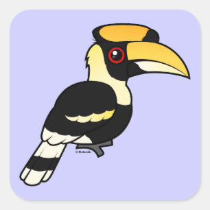Great Hornbill Quadratischer Aufkleber