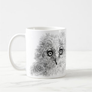 Great Horned Owlet Zeichnend Kaffeetasse
